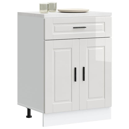 vidaXL Meuble bas de cuisine Porto Blanc brillant Bois d'ingénierie