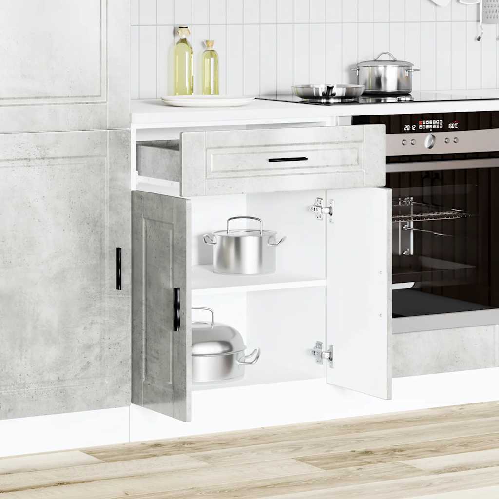vidaXL Meuble bas de cuisine Porto gris béton bois d'ingénierie
