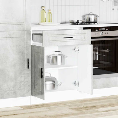vidaXL Meuble bas de cuisine Porto gris béton bois d'ingénierie