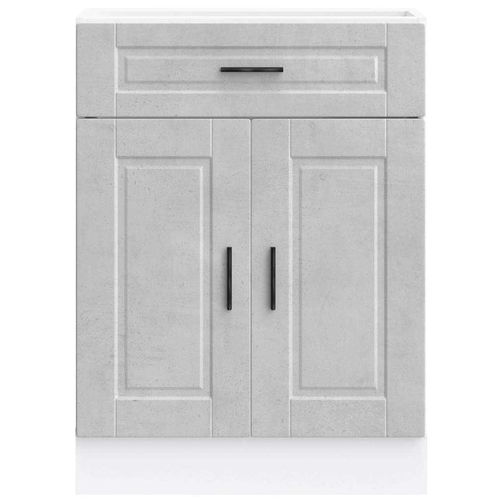 vidaXL Meuble bas de cuisine Porto gris béton bois d'ingénierie