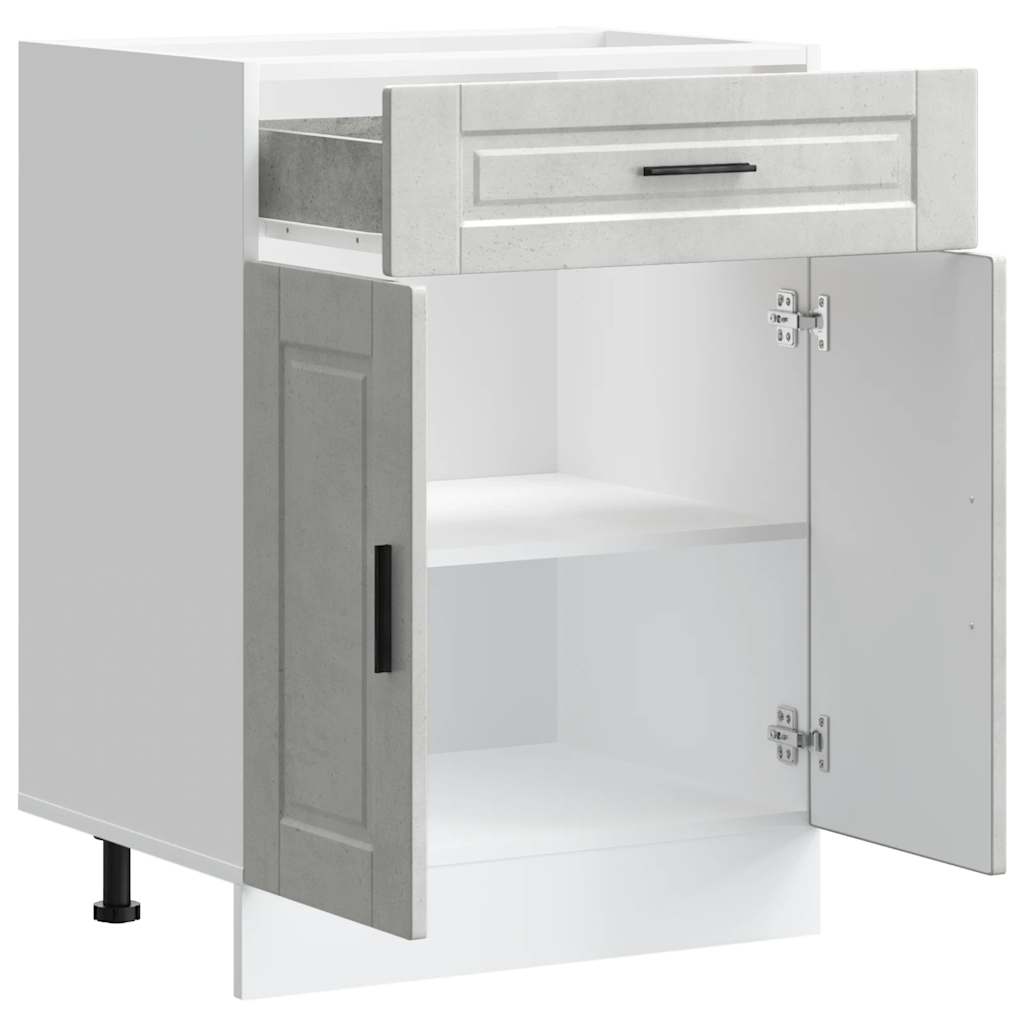 vidaXL Meuble bas de cuisine Porto gris béton bois d'ingénierie