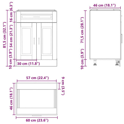 vidaXL Meuble bas de cuisine Porto gris béton bois d'ingénierie