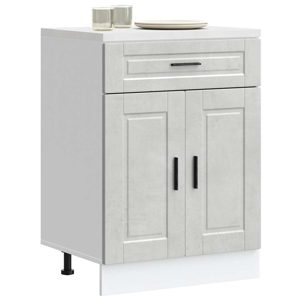 vidaXL Meuble bas de cuisine Porto gris béton bois d'ingénierie