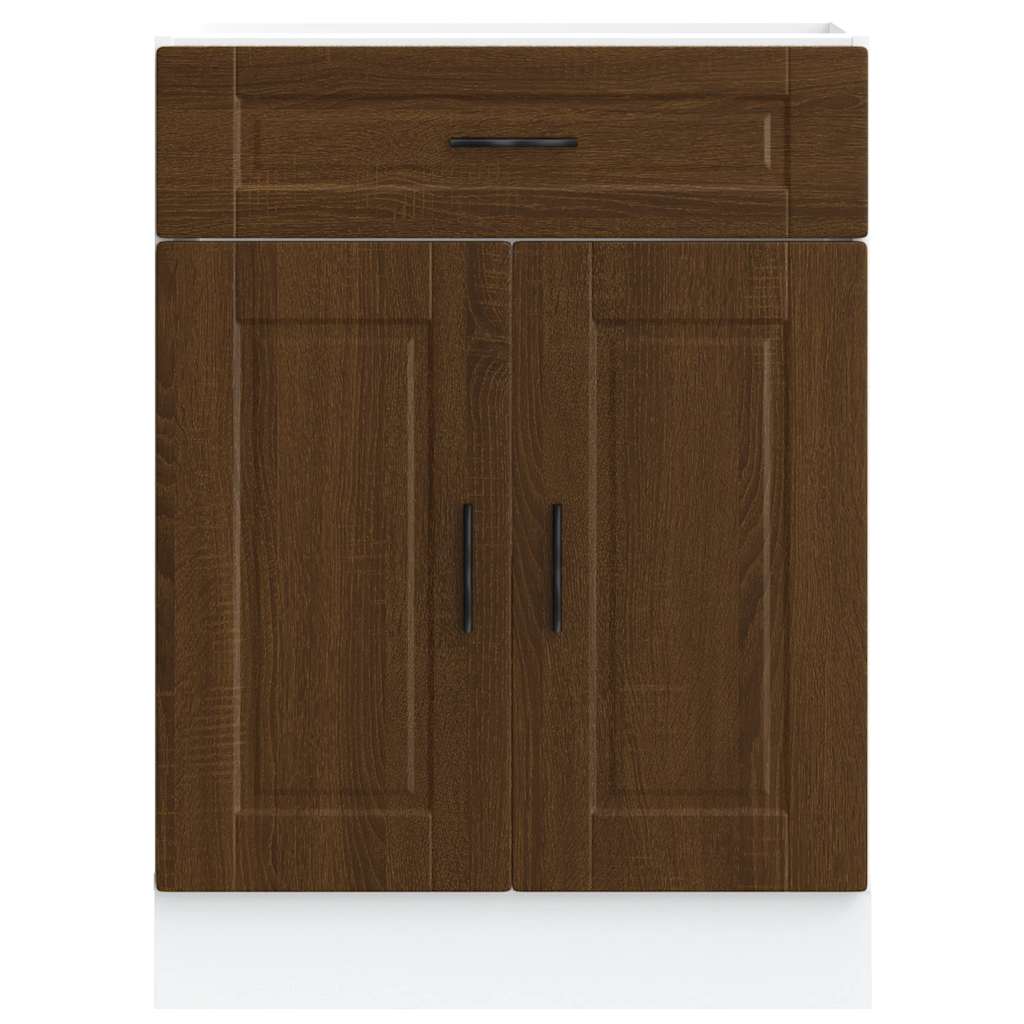 vidaXL Meuble bas de cuisine Porto aspect chêne marron bois d'ingénierie