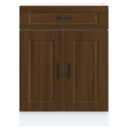 vidaXL Meuble bas de cuisine Porto aspect chêne marron bois d'ingénierie