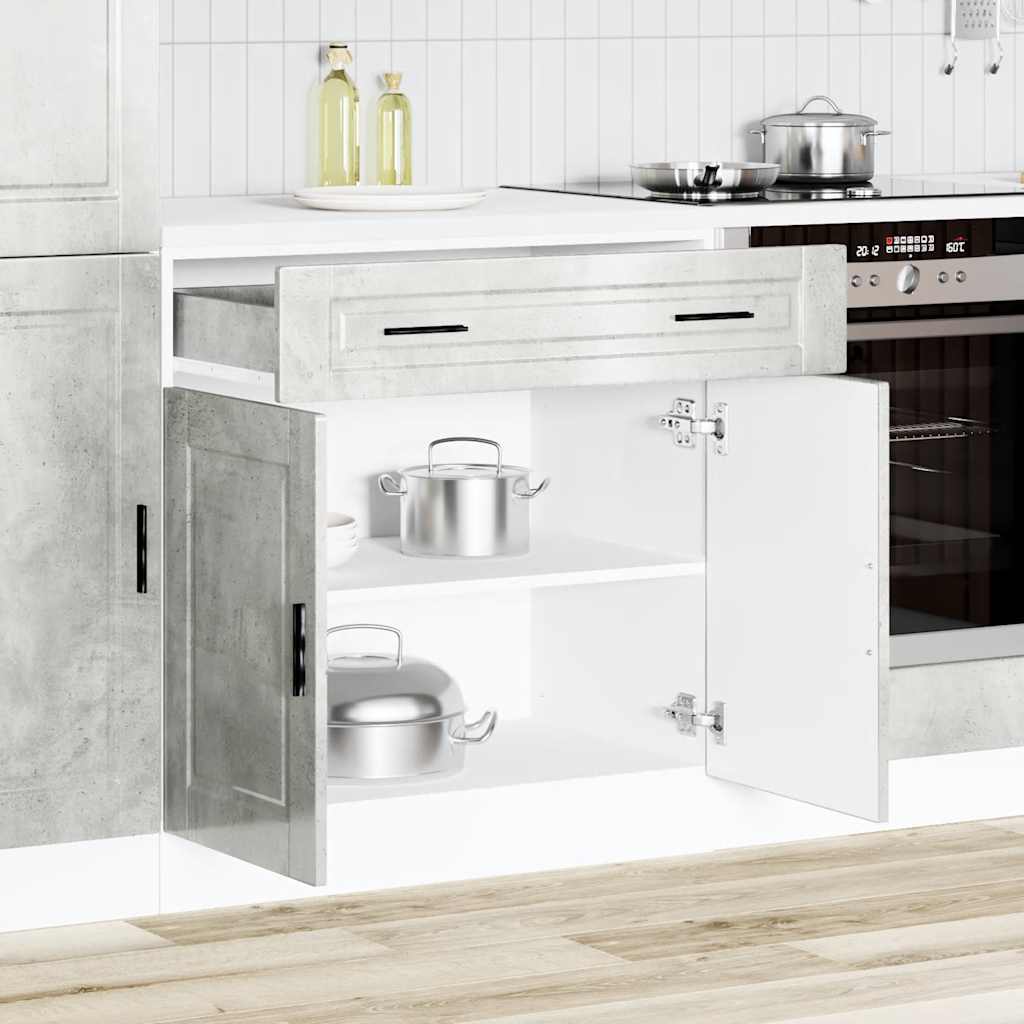 vidaXL Meuble bas de cuisine Porto gris béton bois d'ingénierie