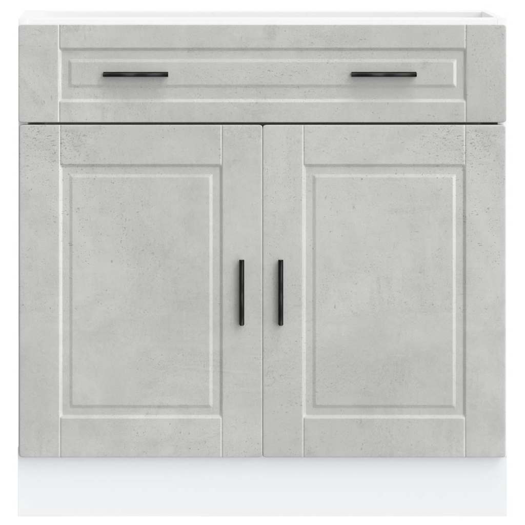 vidaXL Meuble bas de cuisine Porto gris béton bois d'ingénierie