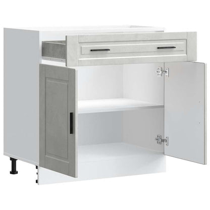 vidaXL Meuble bas de cuisine Porto gris béton bois d'ingénierie