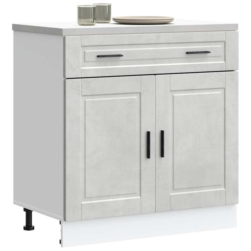 vidaXL Meuble bas de cuisine Porto gris béton bois d'ingénierie