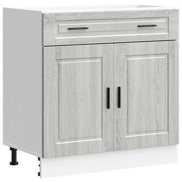 vidaXL Meuble bas de cuisine Porto Gris et Sonoma en bois d'ingénierie