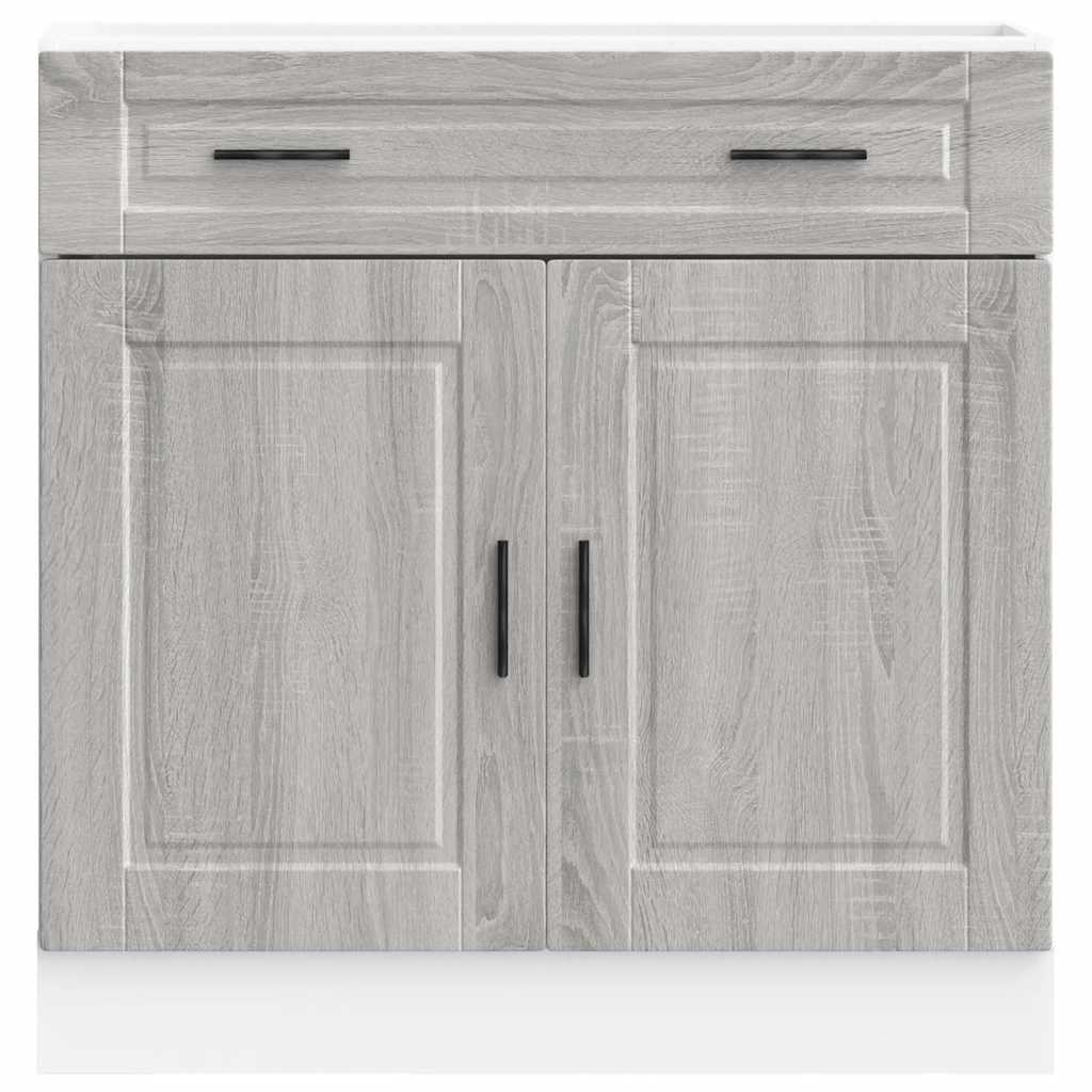 vidaXL Meuble bas de cuisine Porto Gris et Sonoma en bois d'ingénierie