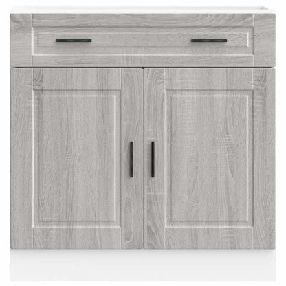 vidaXL Meuble bas de cuisine Porto Gris et Sonoma en bois d'ingénierie