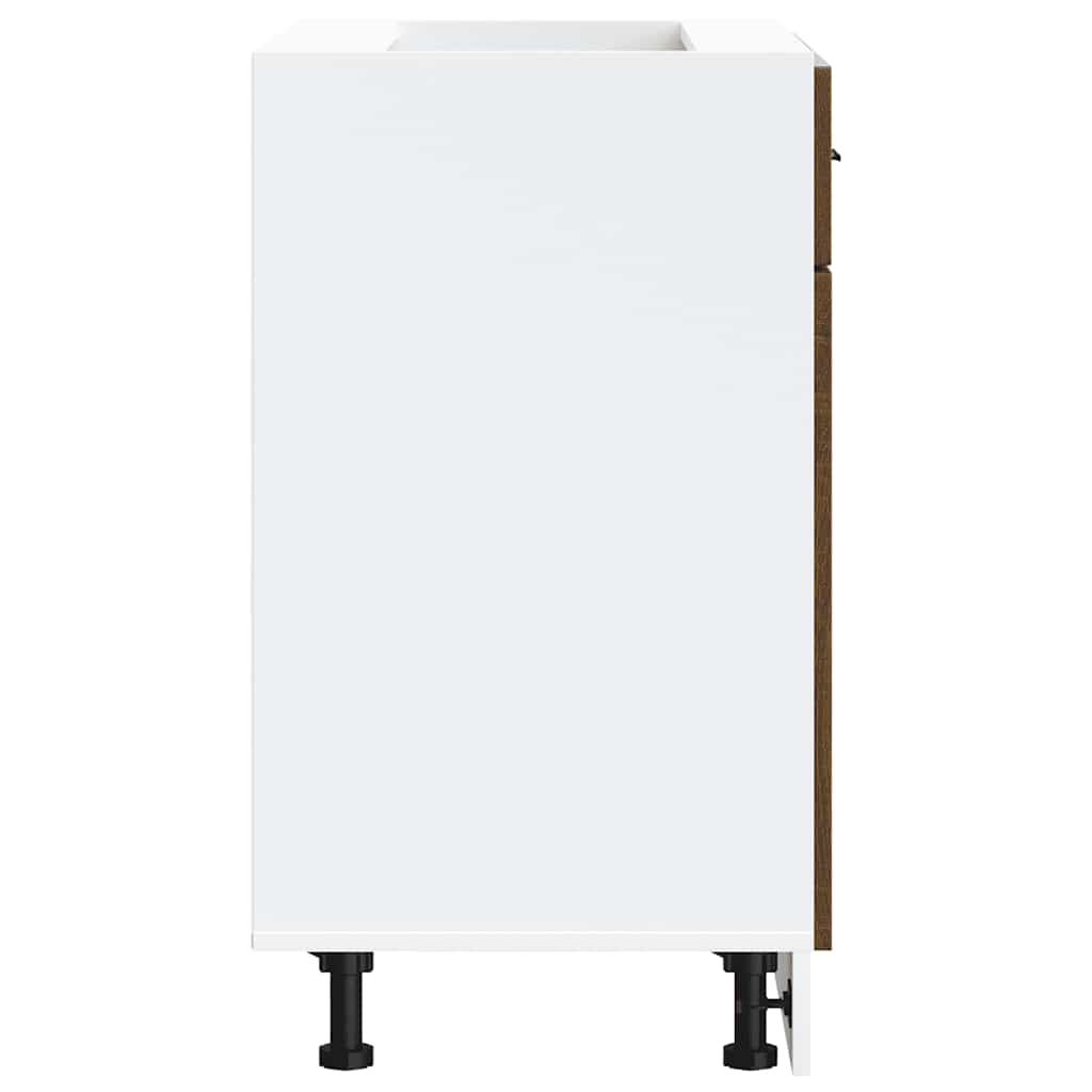 Küchenunterschrank Porto Braun Eichen-Optik Holzwerkstoff