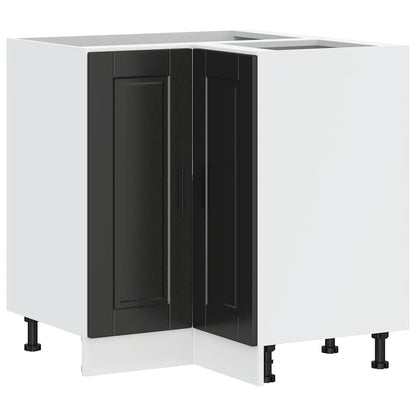 vidaXL Küchen-Eckunterschrank Porto Schwarz Holzwerkstoff