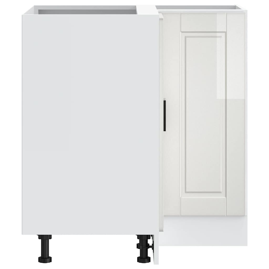 Küchen-Eckunterschrank Porto Hochglanz-Weiß Holzwerkstoff