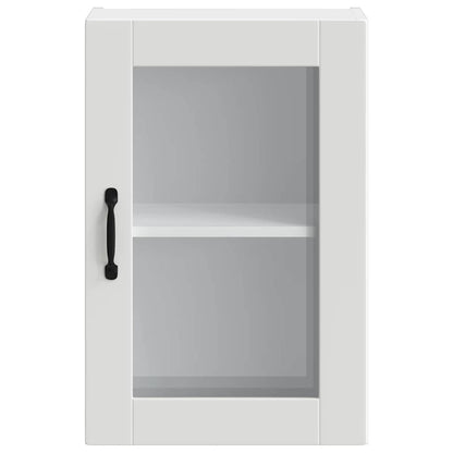 vidaXL Küchen-Hängeschrank mit Glastür Porto Weiß