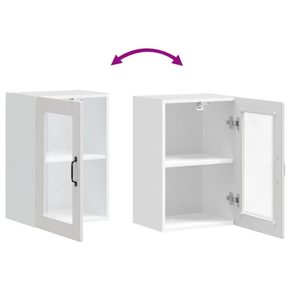 vidaXL Küchen-Hängeschrank mit Glastür Porto Weiß