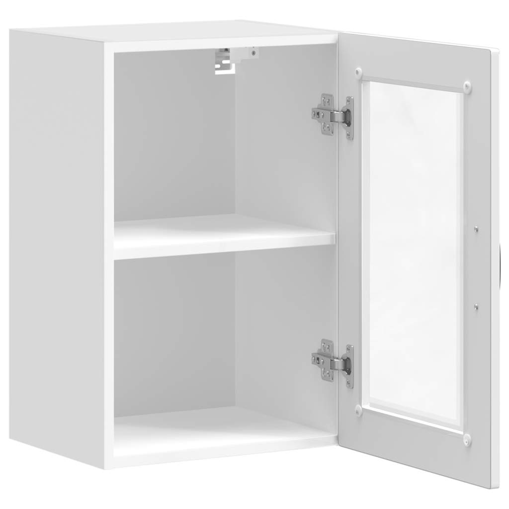 vidaXL Küchen-Hängeschrank mit Glastür Porto Hochglanz-Weiß