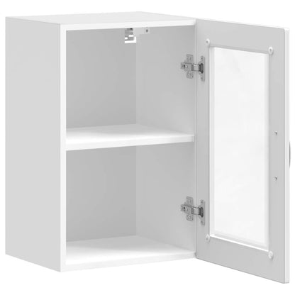 vidaXL Küchen-Hängeschrank mit Glastür Porto Hochglanz-Weiß