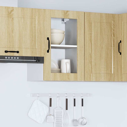 vidaXL Küchen-Hängeschrank mit Glastür Porto Sonoma-Eiche