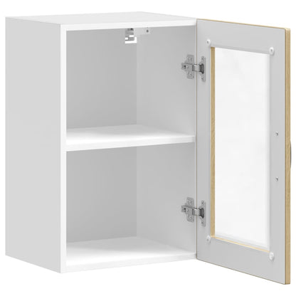 vidaXL Küchen-Hängeschrank mit Glastür Porto Sonoma-Eiche