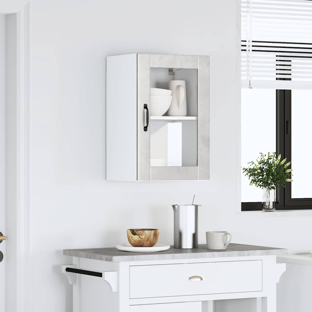 Küchen-Hängeschrank mit Glastür Porto Betongrau