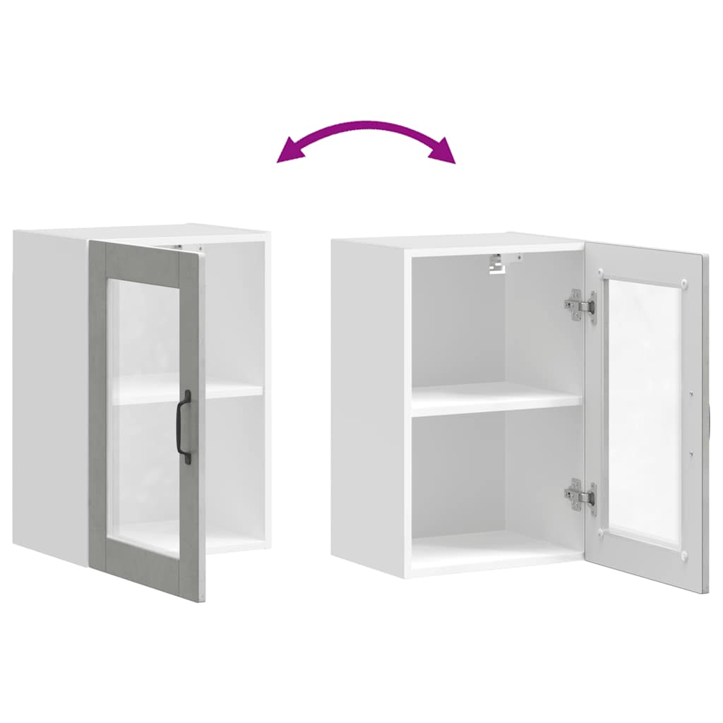 Küchen-Hängeschrank mit Glastür Porto Betongrau