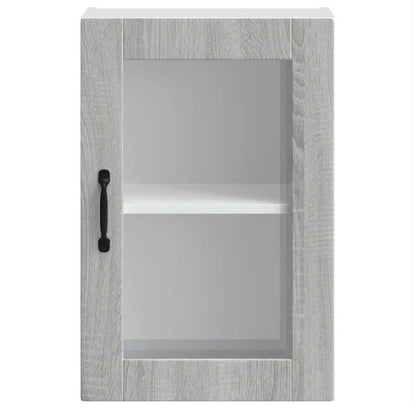 vidaXL Küchen-Hängeschrank mit Glastür Porto Grau Sonoma