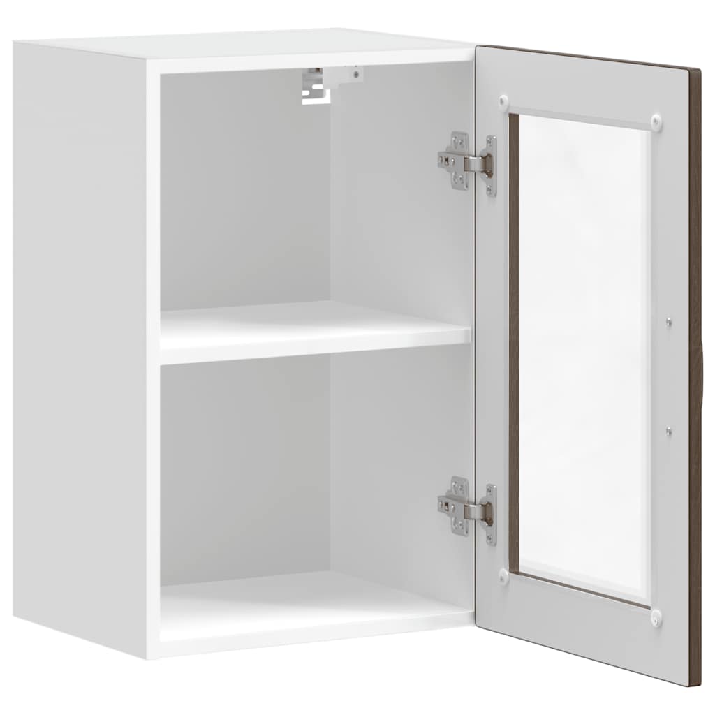 vidaXL Küchen-Hängeschrank mit Glastür Porto Braun Eichen-Optik
