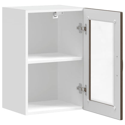 vidaXL Küchen-Hängeschrank mit Glastür Porto Braun Eichen-Optik