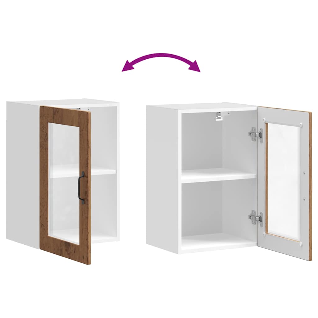 Küchen-Hängeschrank mit Glastür Porto Altholz-Optik