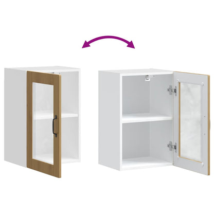 vidaXL Küchen-Hängeschrank mit Glastür Porto Artisan-Eiche