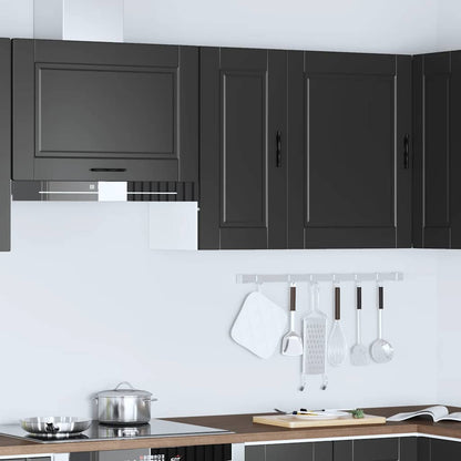 vidaXL Küchen-Hängeschrank Porto Schwarz Holzwerkstoff
