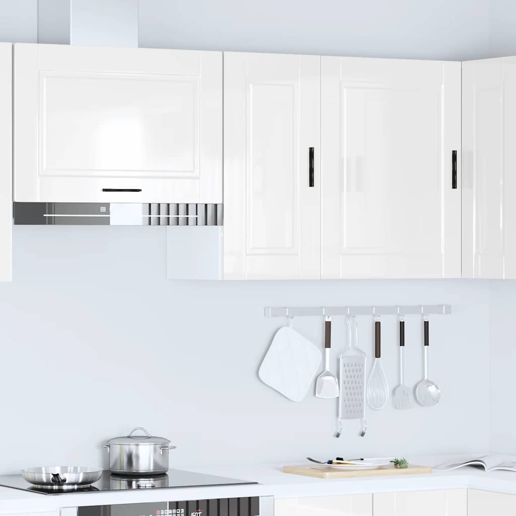 vidaXL Meuble haut de cuisine Porto blanc brillant en bois d'ingénierie