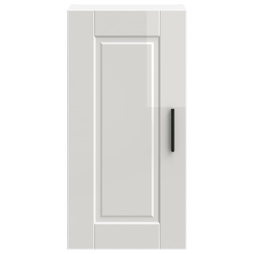 vidaXL Meuble haut de cuisine Porto blanc brillant en bois d'ingénierie