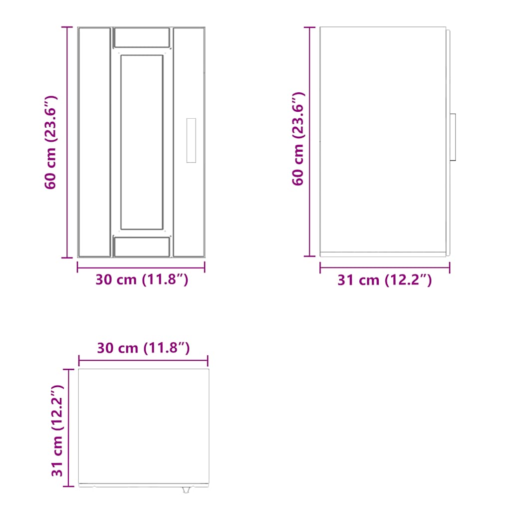 vidaXL Meuble haut de cuisine Porto blanc brillant en bois d'ingénierie