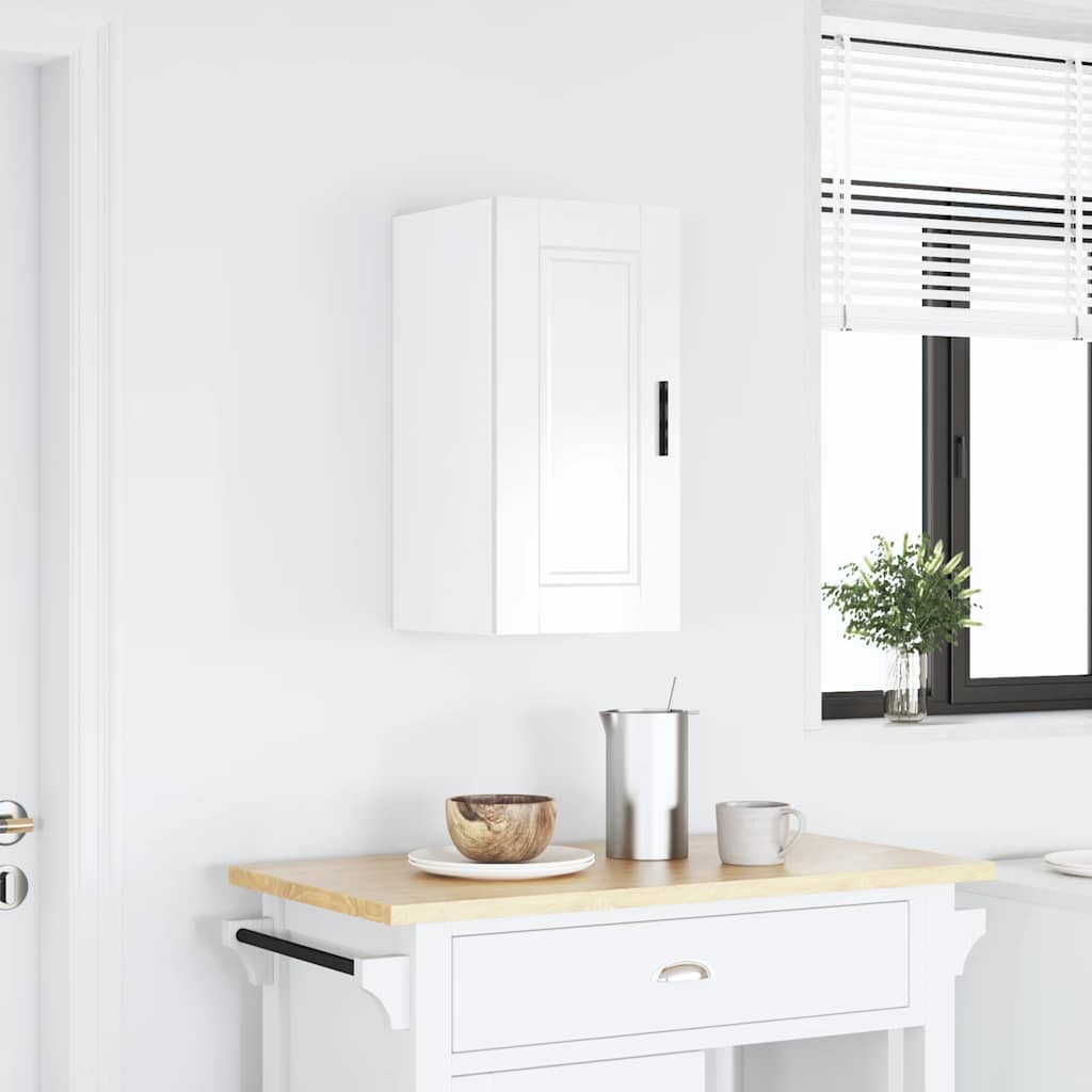 vidaXL Meuble haut de cuisine Porto blanc brillant en bois d'ingénierie
