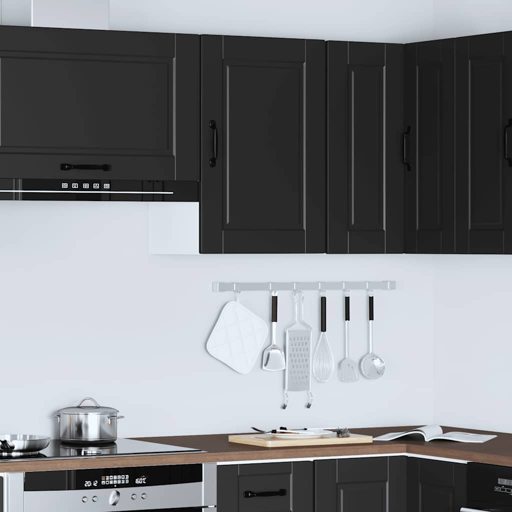 vidaXL Küchen-Hängeschrank Porto Schwarz Holzwerkstoff