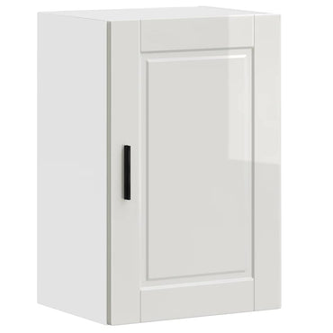 vidaXL Meuble haut de cuisine Porto blanc brillant en bois d'ingénierie