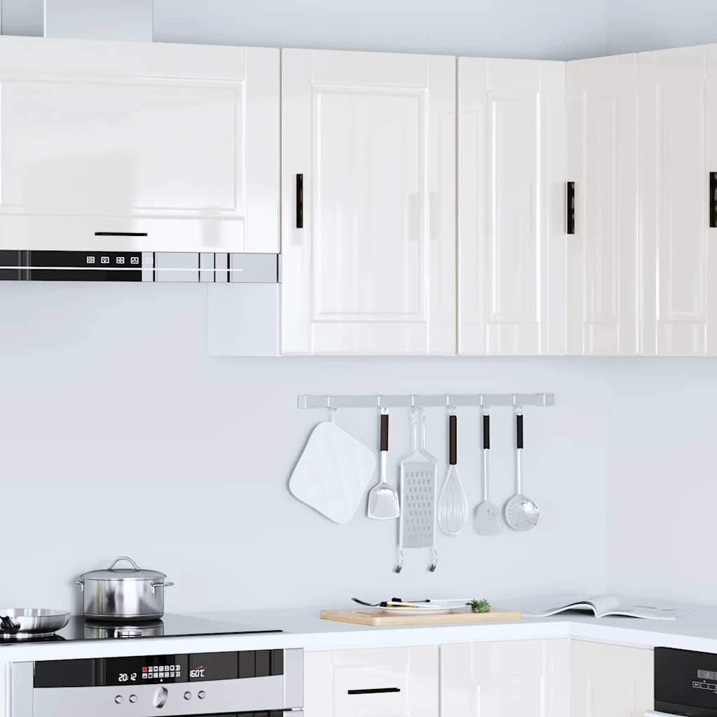 vidaXL Meuble haut de cuisine Porto blanc brillant en bois d'ingénierie
