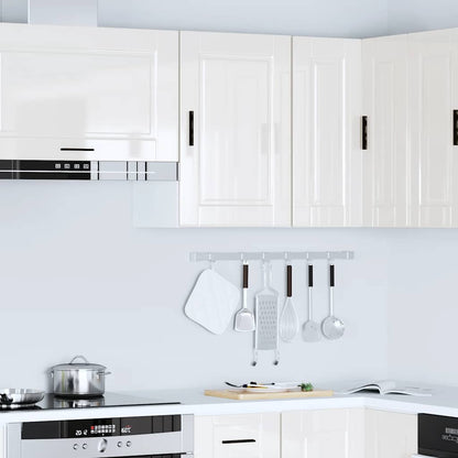 vidaXL Meuble haut de cuisine Porto blanc brillant en bois d'ingénierie