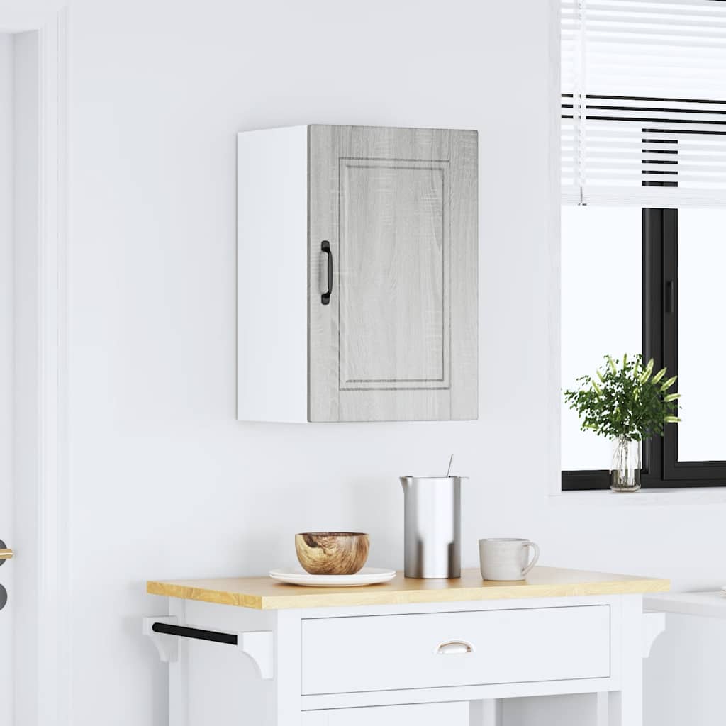 vidaXL Meuble haut de cuisine Porto gris en bois d'ingénierie aspect chêne Sonoma