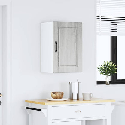 vidaXL Meuble haut de cuisine Porto gris en bois d'ingénierie aspect chêne Sonoma