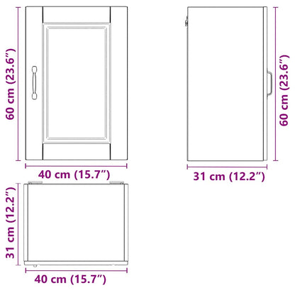 vidaXL Meuble haut de cuisine Porto gris en bois d'ingénierie aspect chêne Sonoma