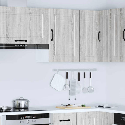 vidaXL Meuble haut de cuisine Porto gris en bois d'ingénierie aspect chêne Sonoma