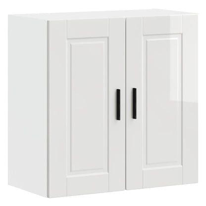vidaXL Meuble haut de cuisine Porto blanc brillant en bois d'ingénierie