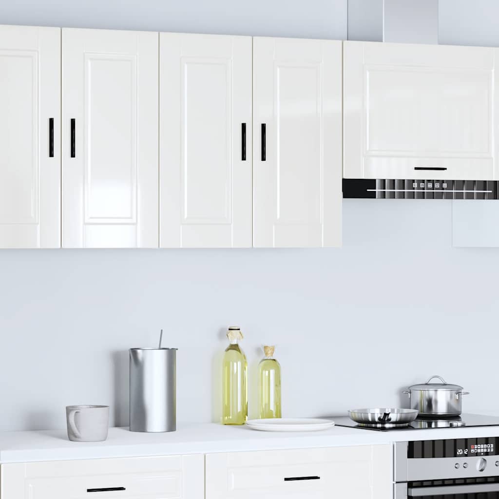 vidaXL Meuble haut de cuisine Porto blanc brillant en bois d'ingénierie