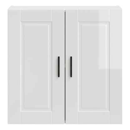 vidaXL Meuble haut de cuisine Porto blanc brillant en bois d'ingénierie