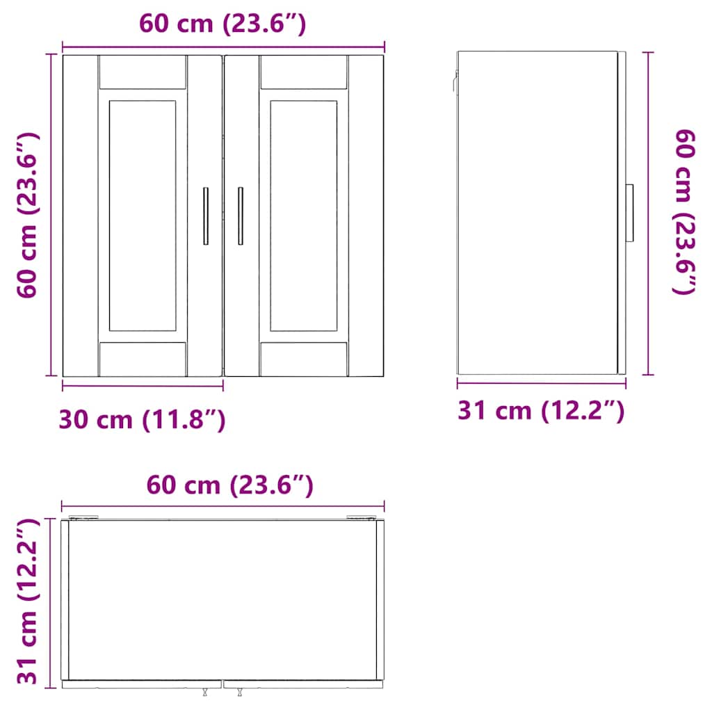 vidaXL Küchen-Hängeschrank Porto Artisan-Eiche Holzwerkstoff