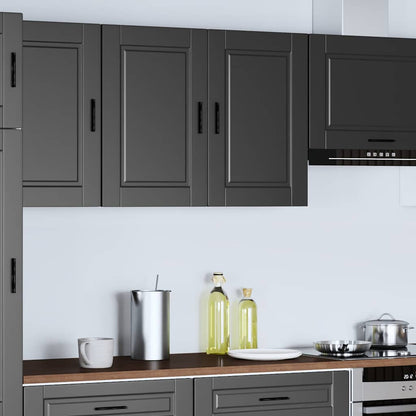 vidaXL Armoire haute de cuisine Porto Noir Bois d'ingénierie